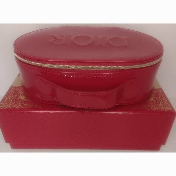 NIB DIOR RED PATENT VANITY CASE - Picture 2 of 14